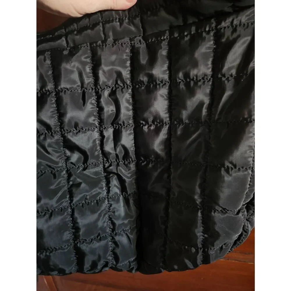 💕NWOT No Brand Large BLACK Puffer Tote Bag. 17.5 wide, 16 high, 12 drop